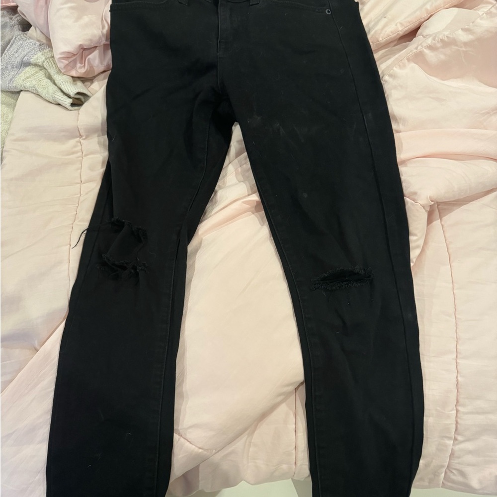 Black Distressed Skinny Jeans